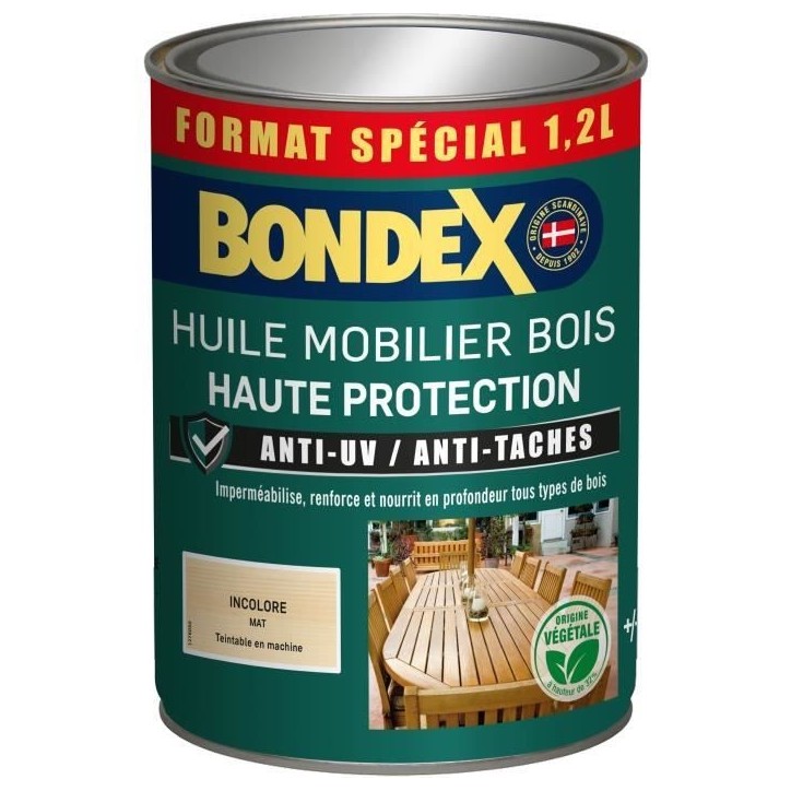 Huile mobilier incolore - BONDEX - 441376 - Mat - 1,2 L Huile mobilier incolore - BONDEX - 441376 - Mat - 1,2 L