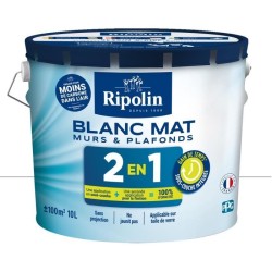 RIPOLIN Peinture blanche pour murs et plafonds - sous-couche intégré