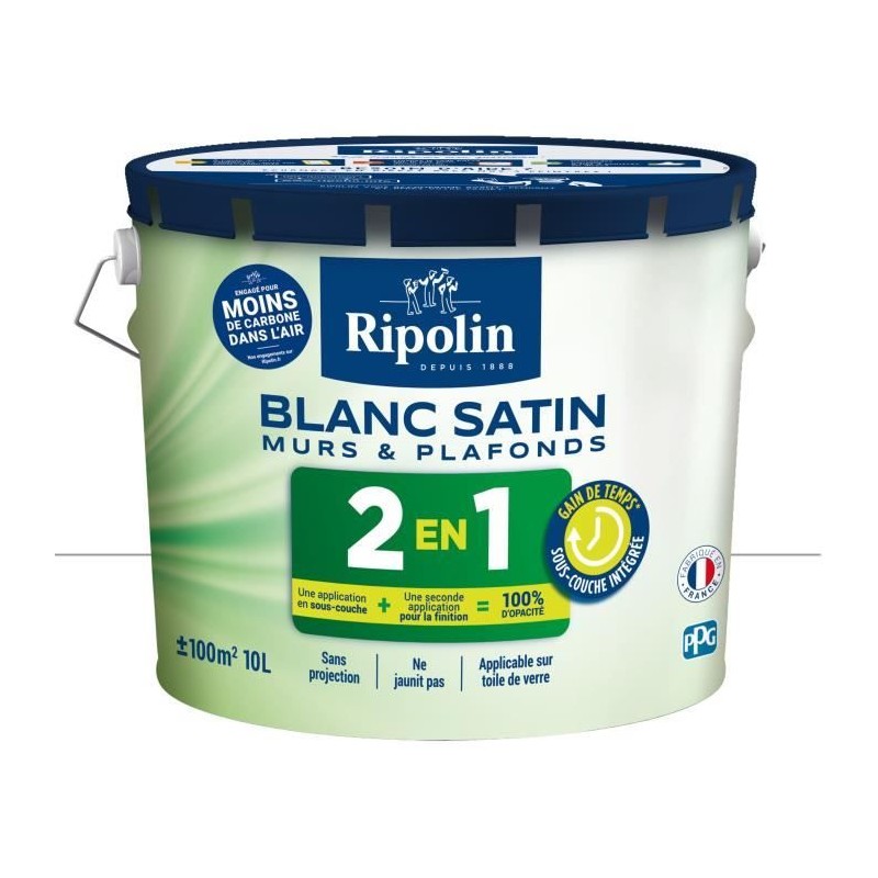 RIPOLIN Peinture blanche pour murs et plafonds - sous-couche intégré RIPOLIN Peinture blanche pour murs et plafonds - sous-couche intégré