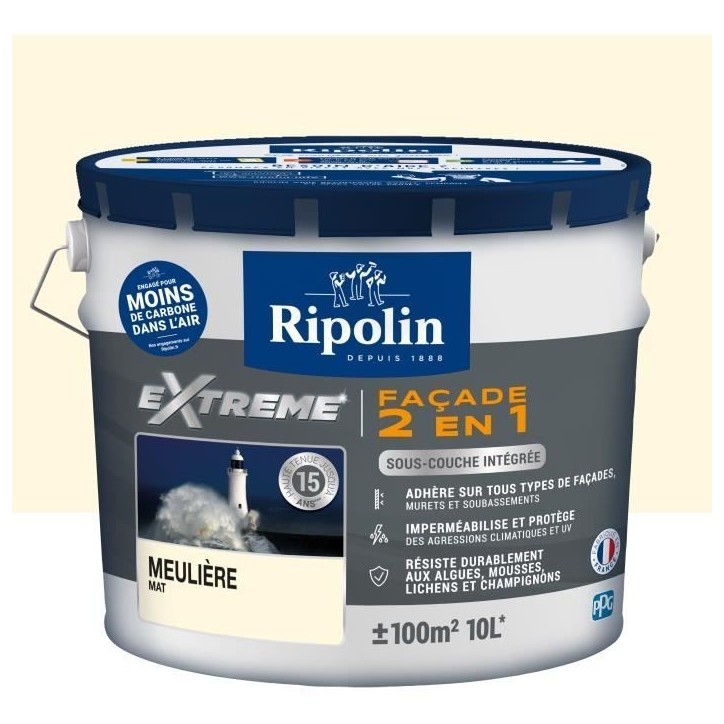 RIPOLIN Peinture façade ton Meuliere 10L