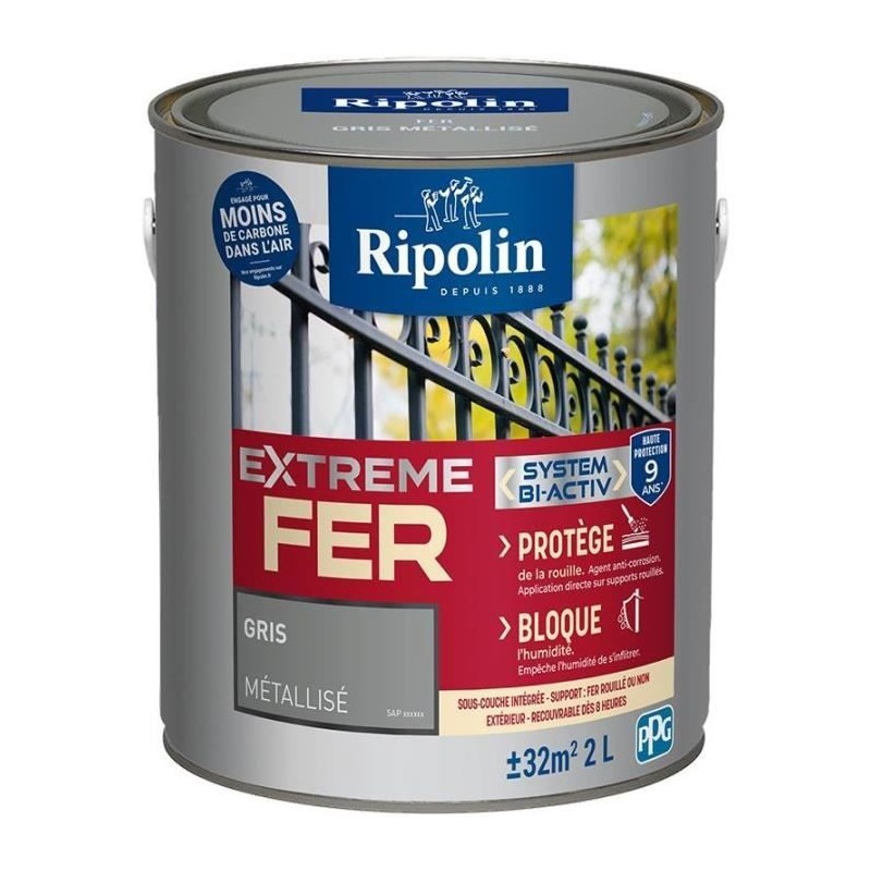 Peinture fer - RIPOLIN - 395994 - Metal - 2 L Peinture fer - RIPOLIN - 395994 - Metal - 2 L
