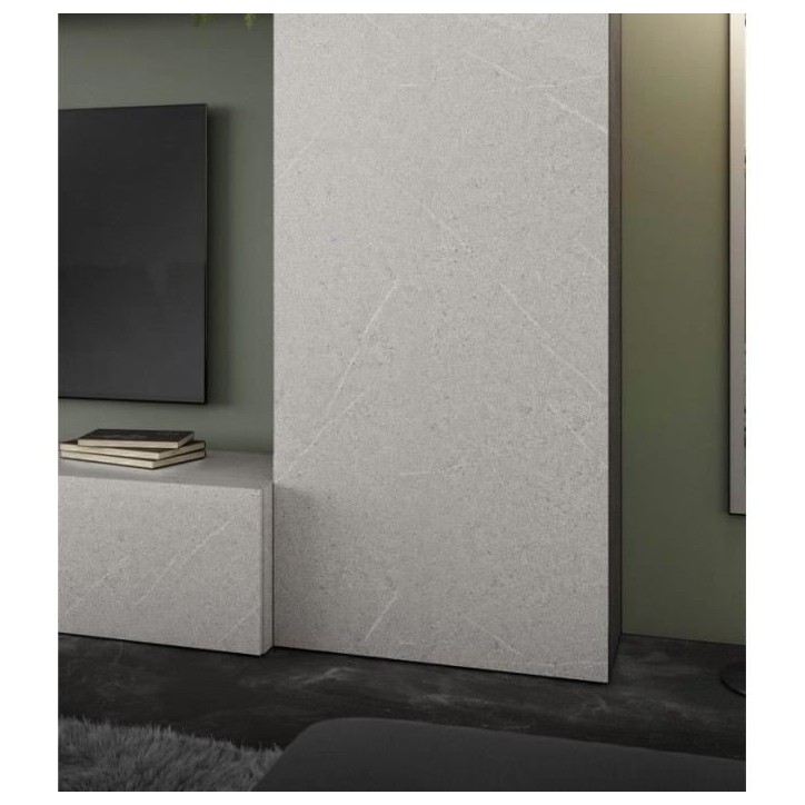 Composition murale TV - PRATO - Gris effet pierre - 277 x 40 x 210 cm Composition murale TV - PRATO - Gris effet pierre - 277 x 40 x 210 cm