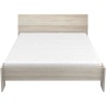 DEMEYERE PRICY Lit 140 x 190/200 cm - Décor Chene shannon - L 145 x P