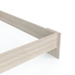 DEMEYERE PRICY Lit 140 x 190/200 cm - Décor Chene shannon - L 145 x P