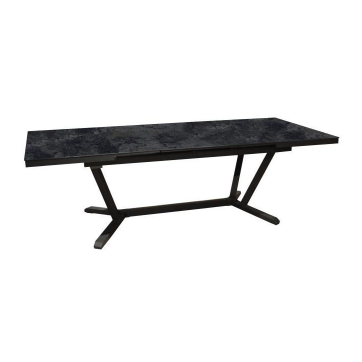 Table de jardin Vita graphite/magma en Aluminium 180/230/280 x100 cm - plateau Kedra