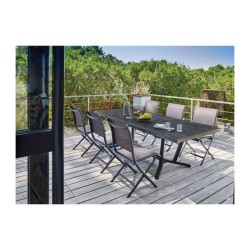 Table de jardin Vita graphite/magma en Aluminium 180/230/280 x100 cm -