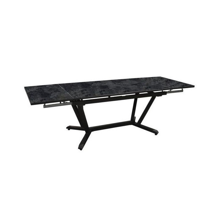 Table de jardin Vita graphite/magma en Aluminium 180/230/280 x100 cm - plateau Kedra