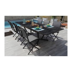 Table de jardin Vita graphite/magma en Aluminium 180/230/280 x100 cm -
