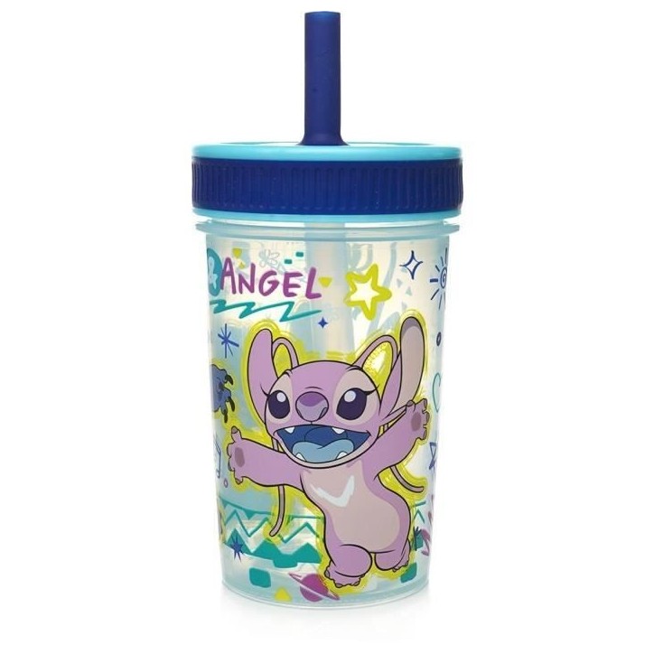 Gobelet a paille - THERMOBABY - LILO & STITCH - 420 ml - Anti-fuite - Sans BPA