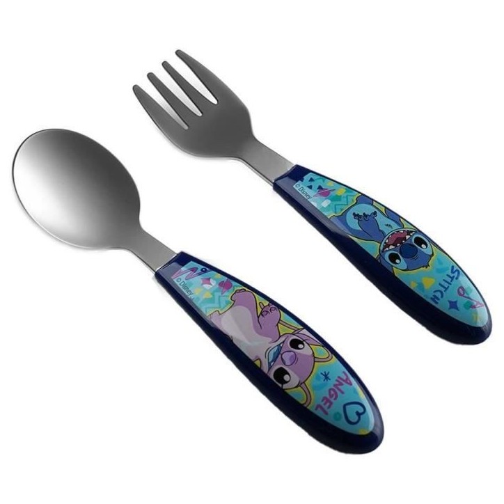 Set de 2 couverts - THERMOBABY - LILO & STITCH - Fourchette + cuillere - Inox Set de 2 couverts - THERMOBABY - LILO & STITCH - Fourchette + cuillere - Inox