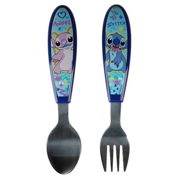 Set de 2 couverts - THERMOBABY - LILO & STITCH - Fourchette + cuillere - Inox Set de 2 couverts - THERMOBABY - LILO & STITCH - Fourchette + cuillere - Inox