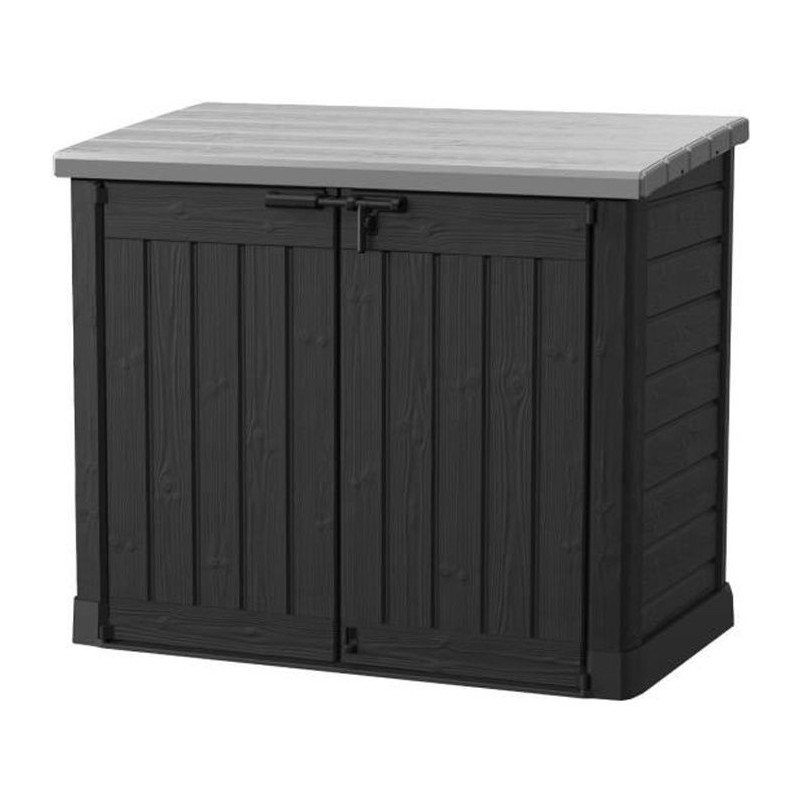 Coffre de rangement extérieur KETER en résine 1200 litres Noir et gr Coffre de rangement extérieur KETER en résine 1200 litres Noir et gr