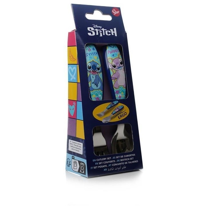 Set de 2 couverts - THERMOBABY - LILO & STITCH - Fourchette + cuillere - Inox Set de 2 couverts - THERMOBABY - LILO & STITCH - Fourchette + cuillere - Inox