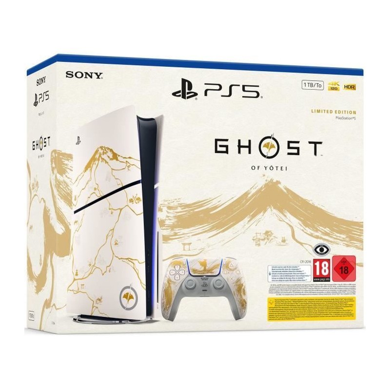 Console PS5 Standard - Édition limitée Ghost of Yotei - Gold + Jeu G Console PS5 Standard - Édition limitée Ghost of Yotei - Gold + Jeu G