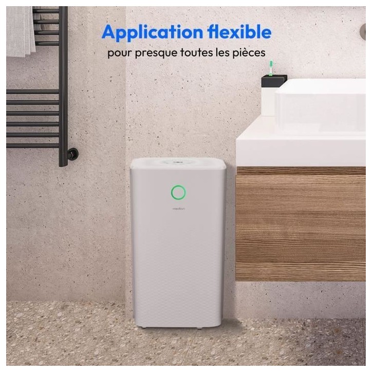 Déshumidificateur - MEDION - 12L / jour - Capacité réservoir 2L Déshumidificateur - MEDION - 12L / jour - Capacité réservoir 2L