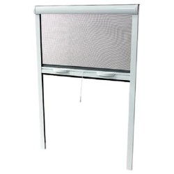 Moustiquaire de fenetre L125 x H145 cm en aluminium laqué blanc - Rec