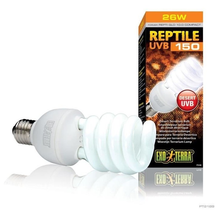 Ampoule fluocompacte UVB pour terrarium - EXO TERRA - Reptile UVB 150 - Climat désertique 26W