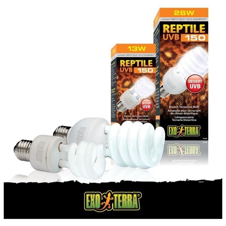 Ampoule fluocompacte UVB pour terrarium - EXO TERRA - Reptile UVB 150 - Climat désertique 26W