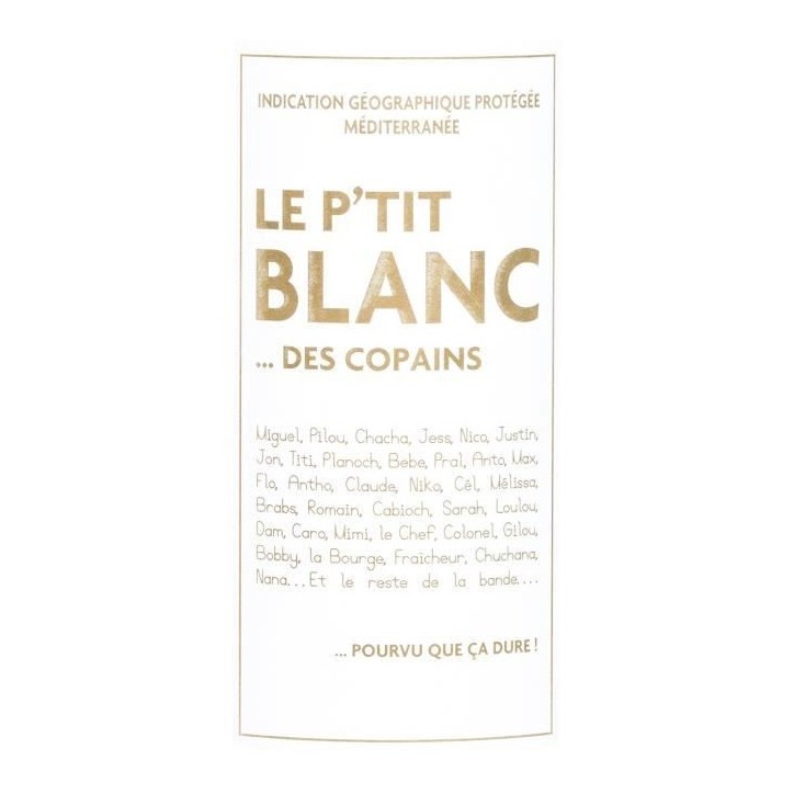 Le P'Tit Blanc Des Copains Méditerranée - Vin blanc de Provence