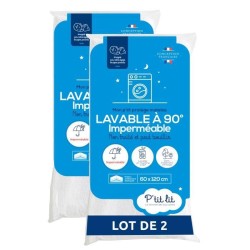Lot de 2 Proteges matelas Bébé - 70x140 cm - Alese Imperméable et M