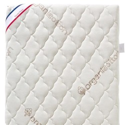Matelas Bébé Coton Bio - 60x120x10 cm - 100% Coton - Déhoussable -