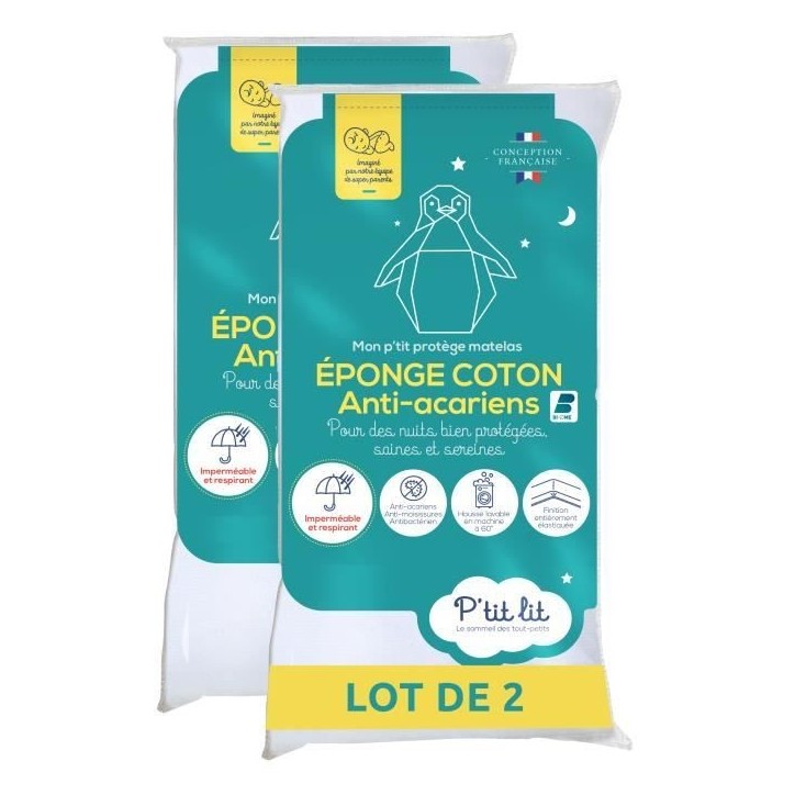 Lot de 2 Proteges Matelas Bébé Anti Acariens - 60x120 cm - Alese Imperméable - Bouclette 100% coton - Absorbant Lot de 2 Proteges Matelas Bébé Anti Acariens - 60x120 cm - Alese Imperméable - Bouclette 100% coton - Absorbant