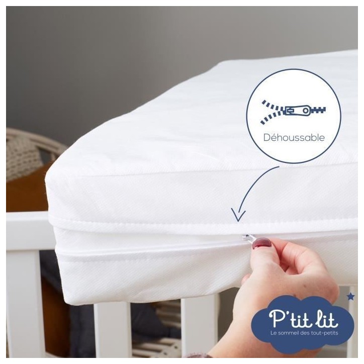 Housse intégrale matelas Imperméable - Anti-Punaise de lit - 70x140x15 cm - Fermeture a glissiere - Sans traitement chimique Housse intégrale matelas Imperméable - Anti-Punaise de lit - 70x140x15 cm - Fermeture a glissiere - Sans traitement chimique