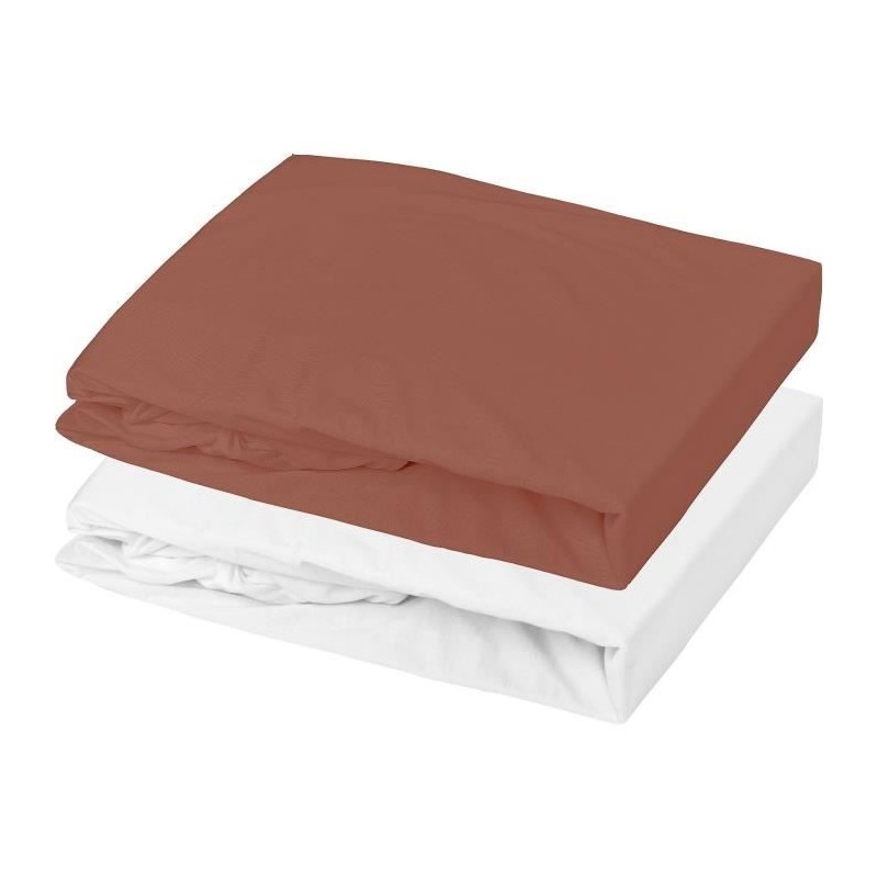 Lot 1 alese + 1 drap housse - P'TIT DODO - 60 x 120 cm - Blanc / Tomet Lot 1 alese + 1 drap housse - P'TIT DODO - 60 x 120 cm - Blanc / Tomet