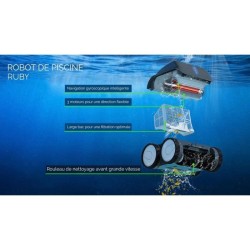 Robot de piscine - Bestway - Ruby - Autonome - nettoyage fond et paroi