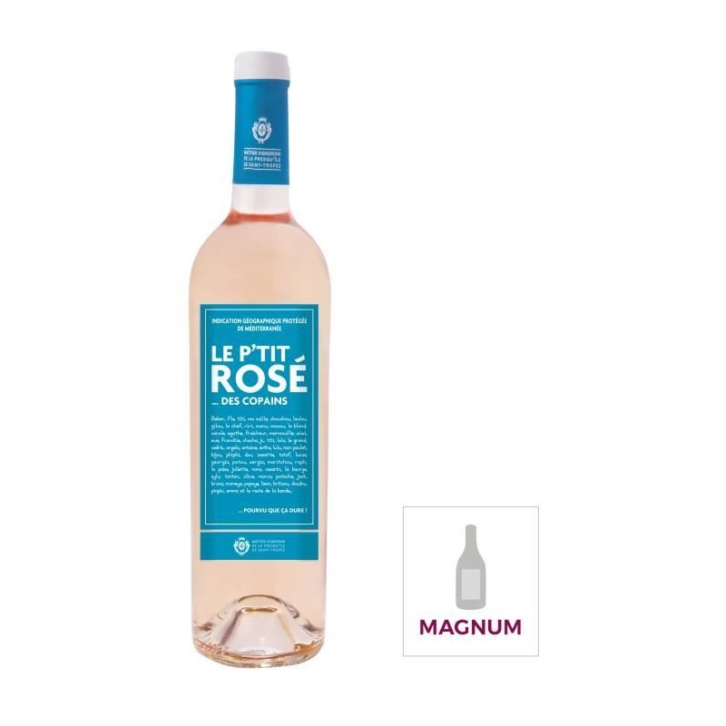 Magnum Le P'tit Rosé des Copains IGP Méditerranée - Vin rosé 2024 Magnum Le P'tit Rosé des Copains IGP Méditerranée - Vin rosé 2024