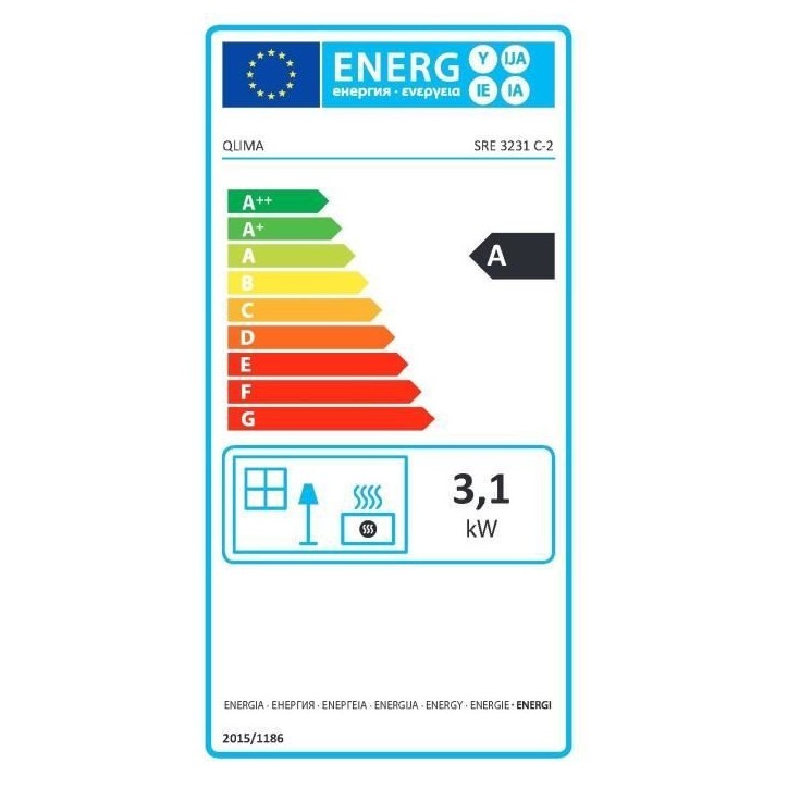 Poele a pétrole électronique Qlima SRE 3231C2 3,1 KW pour volume 120m3/48m2, systeme anti odeur, régulation température, gri Poele a pétrole électronique Qlima SRE 3231C2 3,1 KW pour volume 120m3/48m2, systeme anti odeur, régulation température, gri