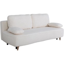 Canapé converible - 3 places - PYLA - Bouclette blanche - Coffre - 20