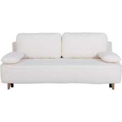 Canapé converible - 3 places - PYLA - Bouclette blanche - Coffre - 20