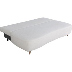 Canapé converible - 3 places - PYLA - Bouclette blanche - Coffre - 20