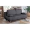 Canapé converible - 3 places - PYLA - Bouclette Noir - Coffre - 203 x