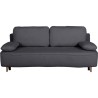 Canapé converible - 3 places - PYLA - Bouclette Noir - Coffre - 203 x