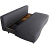 Canapé converible - 3 places - PYLA - Bouclette Noir - Coffre - 203 x