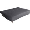 Canapé converible - 3 places - PYLA - Bouclette Noir - Coffre - 203 x