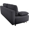 Canapé converible - 3 places - PYLA - Bouclette Noir - Coffre - 203 x
