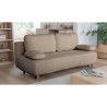 Canapé converible - 3 places - PYLA - Bouclette taupe - Coffre - 203