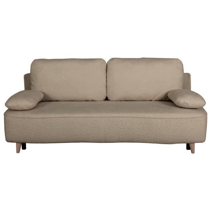 Canapé converible - 3 places - PYLA - Bouclette taupe - Coffre - 203 x 95 x 89 cm Canapé converible - 3 places - PYLA - Bouclette taupe - Coffre - 203 x 95 x 89 cm