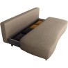 Canapé converible - 3 places - PYLA - Bouclette taupe - Coffre - 203