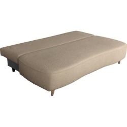 Canapé converible - 3 places - PYLA - Bouclette taupe - Coffre - 203