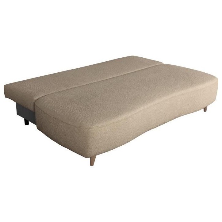 Canapé converible - 3 places - PYLA - Bouclette taupe - Coffre - 203 x 95 x 89 cm Canapé converible - 3 places - PYLA - Bouclette taupe - Coffre - 203 x 95 x 89 cm
