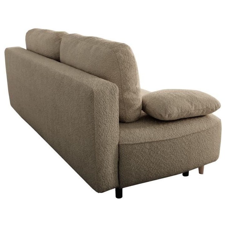 Canapé converible - 3 places - PYLA - Bouclette taupe - Coffre - 203 x 95 x 89 cm Canapé converible - 3 places - PYLA - Bouclette taupe - Coffre - 203 x 95 x 89 cm
