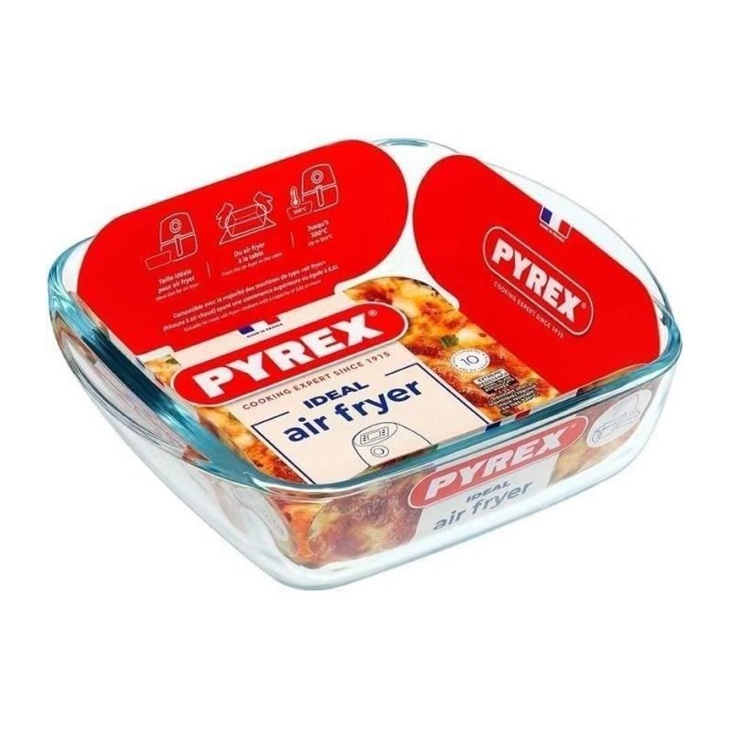 Plat air fryer - PYREX - 1450141 - Carré - En verre borosilicate - 20 Plat air fryer - PYREX - 1450141 - Carré - En verre borosilicate - 20