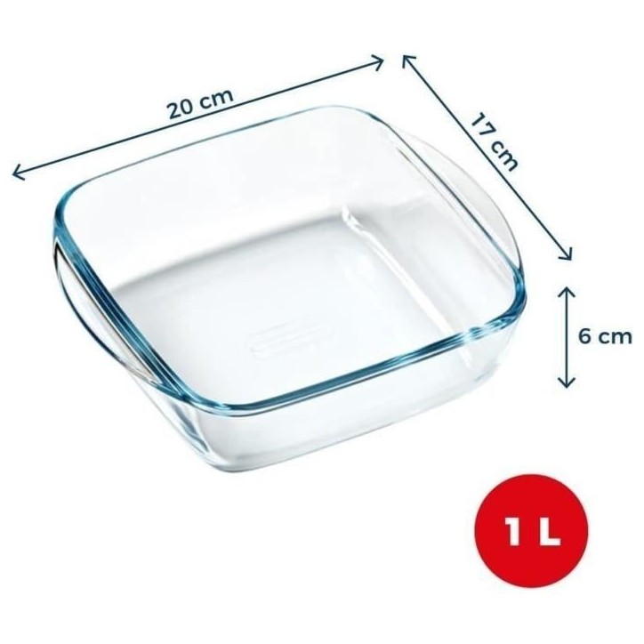 Plat air fryer - PYREX - 1450141 - Carré - En verre borosilicate - 20 x 17 cm Plat air fryer - PYREX - 1450141 - Carré - En verre borosilicate - 20 x 17 cm