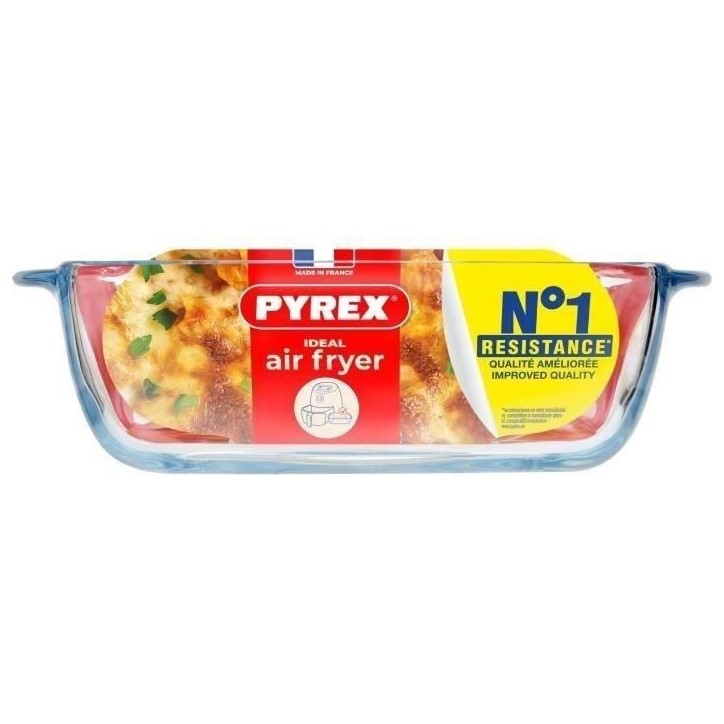Plat air fryer - PYREX - 1450141 - Carré - En verre borosilicate - 20 x 17 cm Plat air fryer - PYREX - 1450141 - Carré - En verre borosilicate - 20 x 17 cm