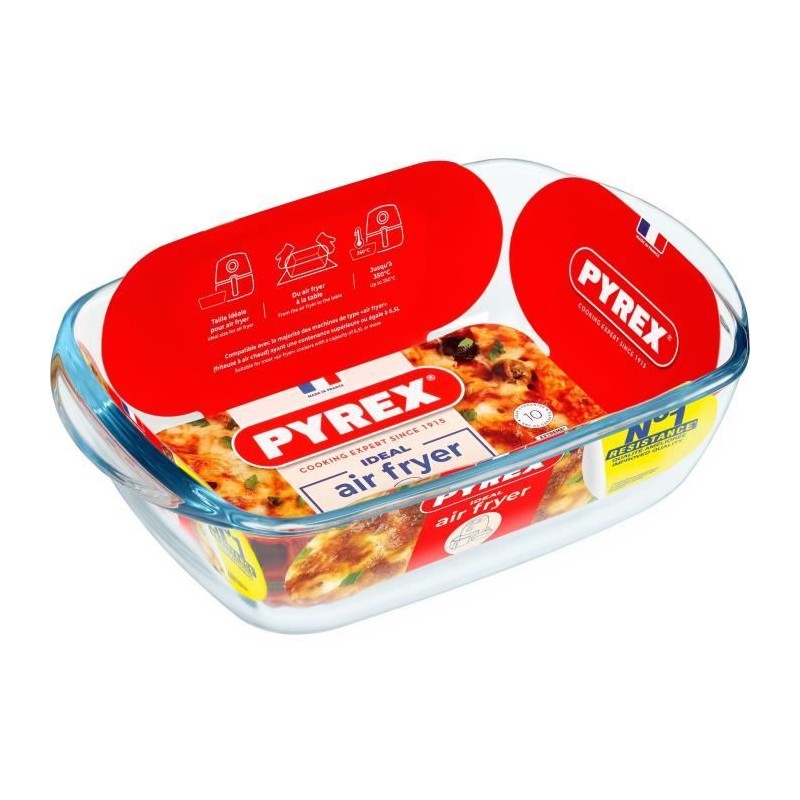 Plat air fryer - PYREX - 1450143 - Rectangulaire - En verre borosilica Plat air fryer - PYREX - 1450143 - Rectangulaire - En verre borosilica