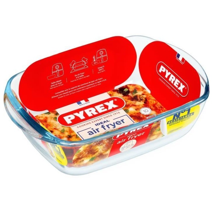 Plat air fryer - PYREX - 1450143 - Rectangulaire - En verre borosilicate - 23 x 15 cm Plat air fryer - PYREX - 1450143 - Rectangulaire - En verre borosilicate - 23 x 15 cm